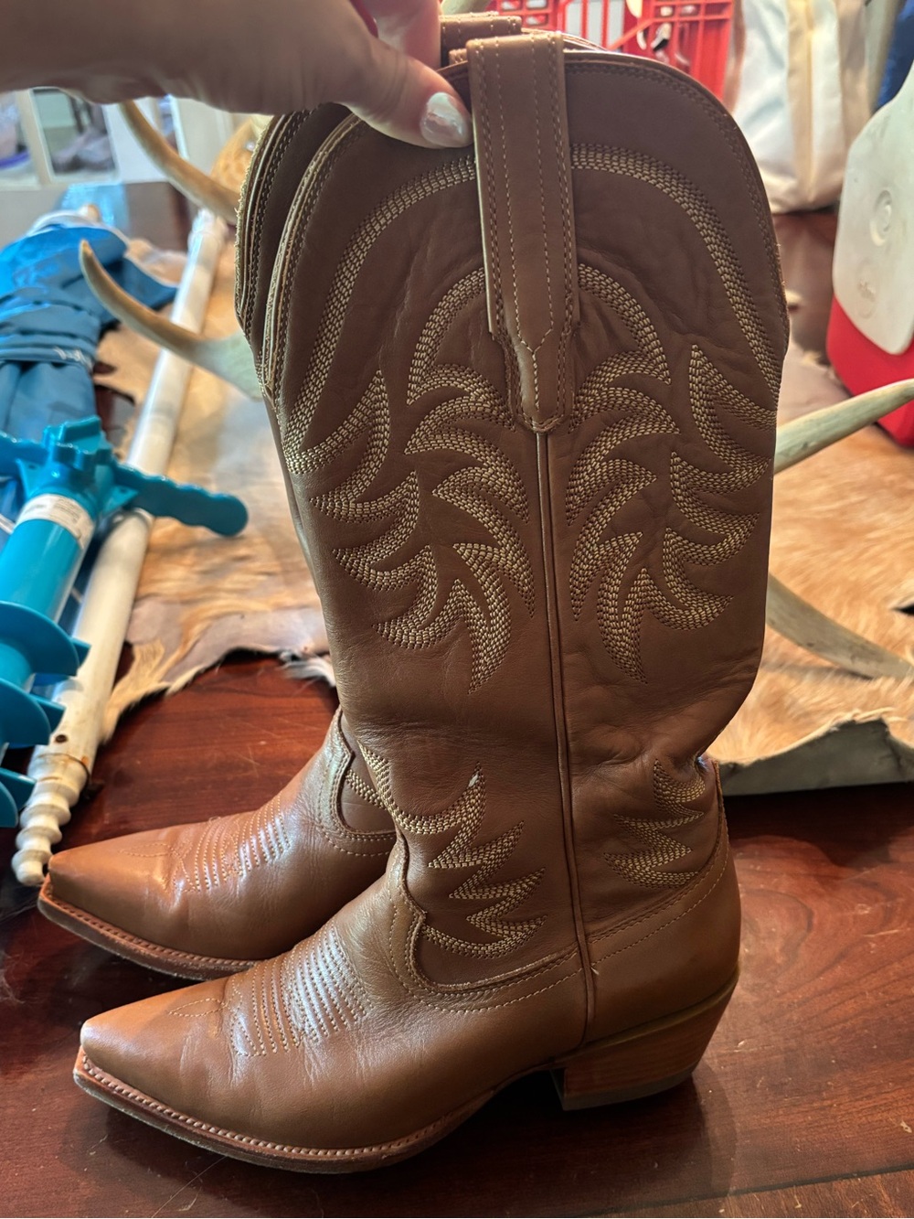 Tecovas RARE Caramel Leather Annie Cowgirl Boots - Picture 3 of 9